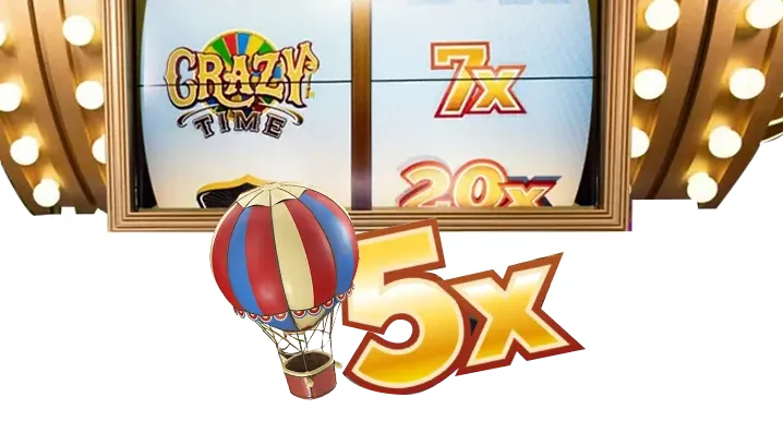 Crazy Time top slot multiplier 5x 7x 20x